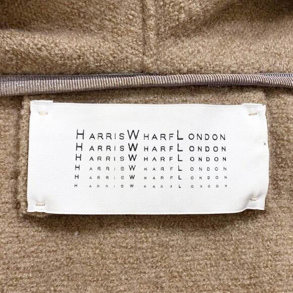 Harris Wharf London Virgin Wool Draped Blanket Coat in Camel Tan Size US 8 - Picture 5 of 8